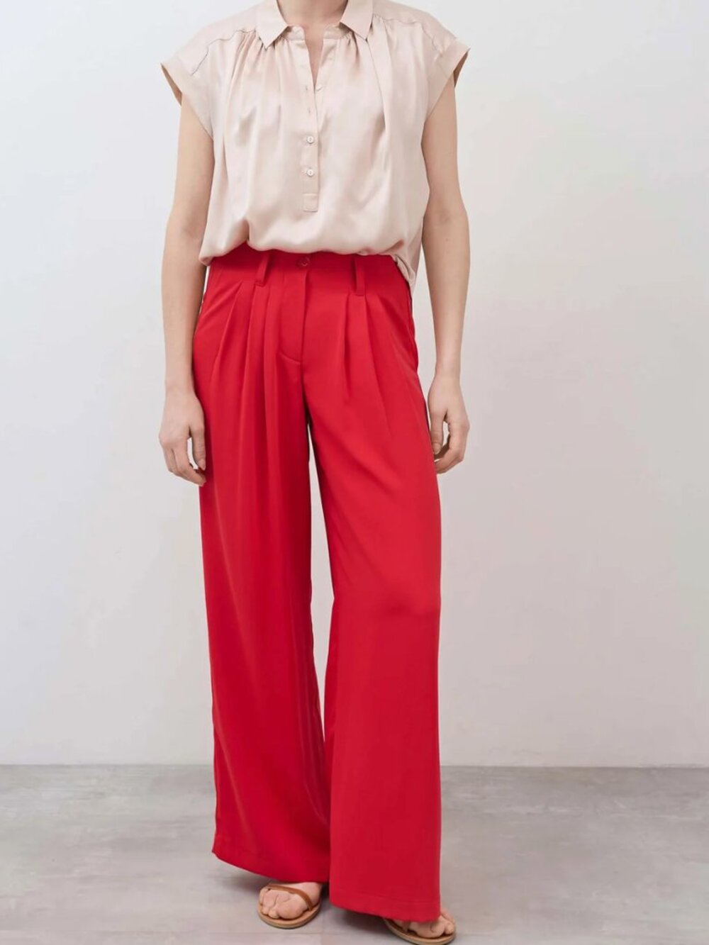 Ruti Wide Leg Tourser - Tomato / 4